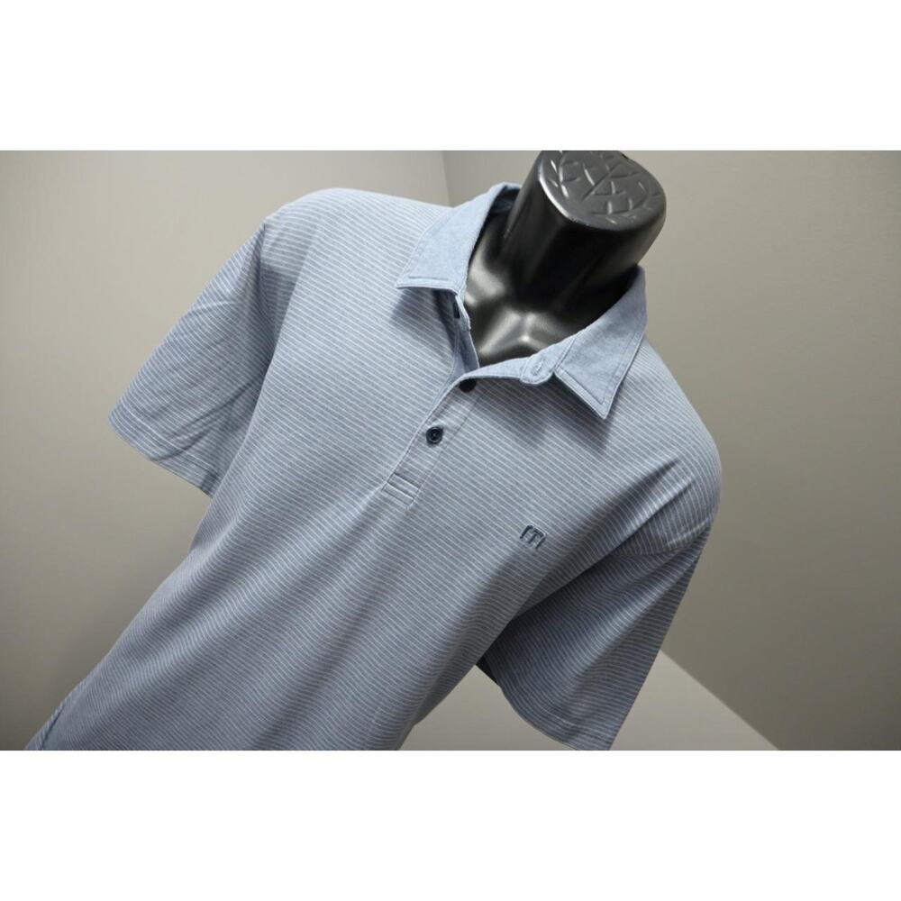 Travis Mathew Golf Polo Striped Pima Poly Stretch Golf Shirt Mens Size 2XL XXL - Picture 4 of 11